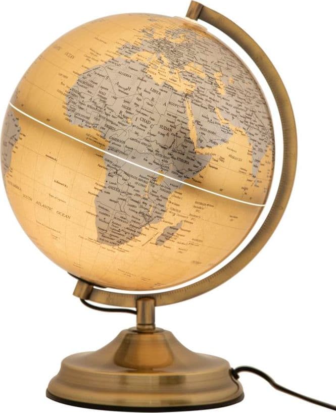 Mappamondo girevole con luce base in metallo per decorazione interni h 38 cm - 22