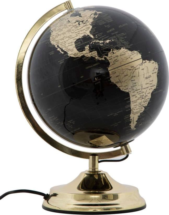 Mappamondo girevole con luce base in metallo per decorazione interni h 38 cm in Mappamondi Decor Space - Altamura, commercioVirtuoso.it