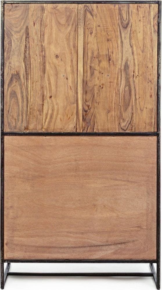 Mobile da bar "Elmer" con 2 ante, struttura in legno d'acacia, da 90 x 45 x 167 cm in Moduli componibili Decor Space - Altamura, commercioVirtuoso.it
