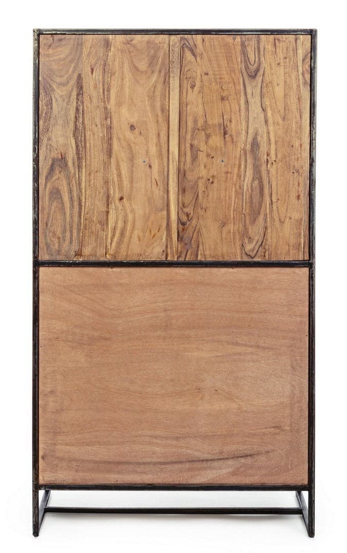 Mobile da bar "Elmer" con 2 ante, struttura in legno d'acacia, da 90 x 45 x 167 cm in Moduli componibili Decor Space - Altamura, commercioVirtuoso.it