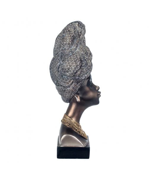 Busto decorativo in poliresina statua volto donna africana "Perla d'africa" h 40 cm in Statue Decor Space - Altamura, commercioVirtuoso.it