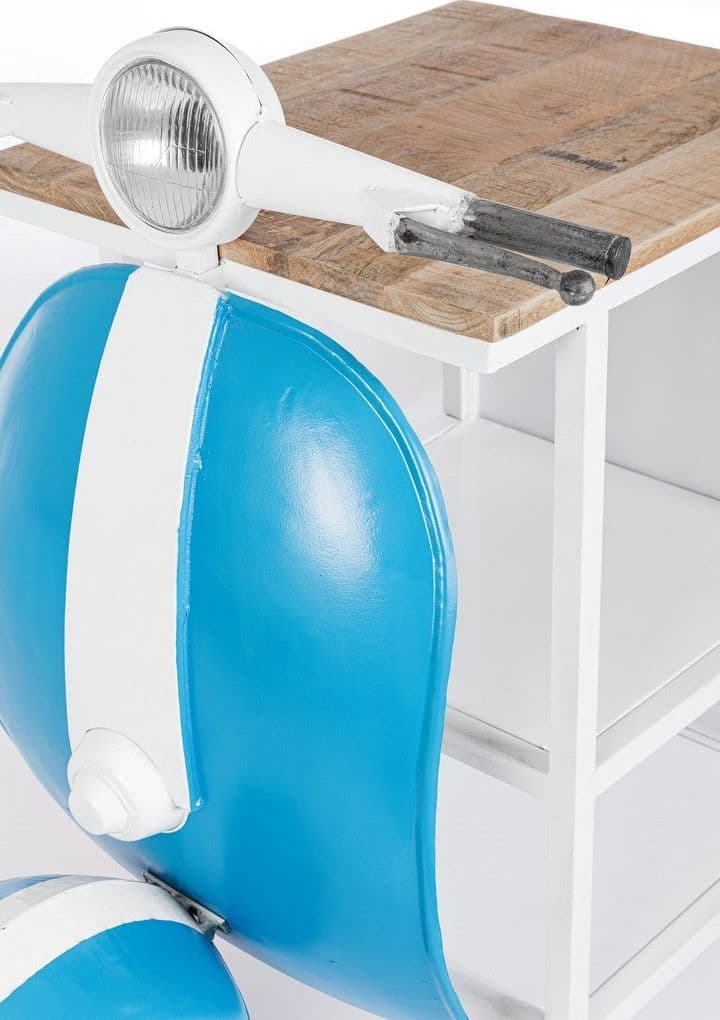 Consolle da Bar "Vespa" con struttura in acciaio, piano in legno, da 104 x 94 x 65 cm in Tavoli da bar Decor Space - Altamura, commercioVirtuoso.it