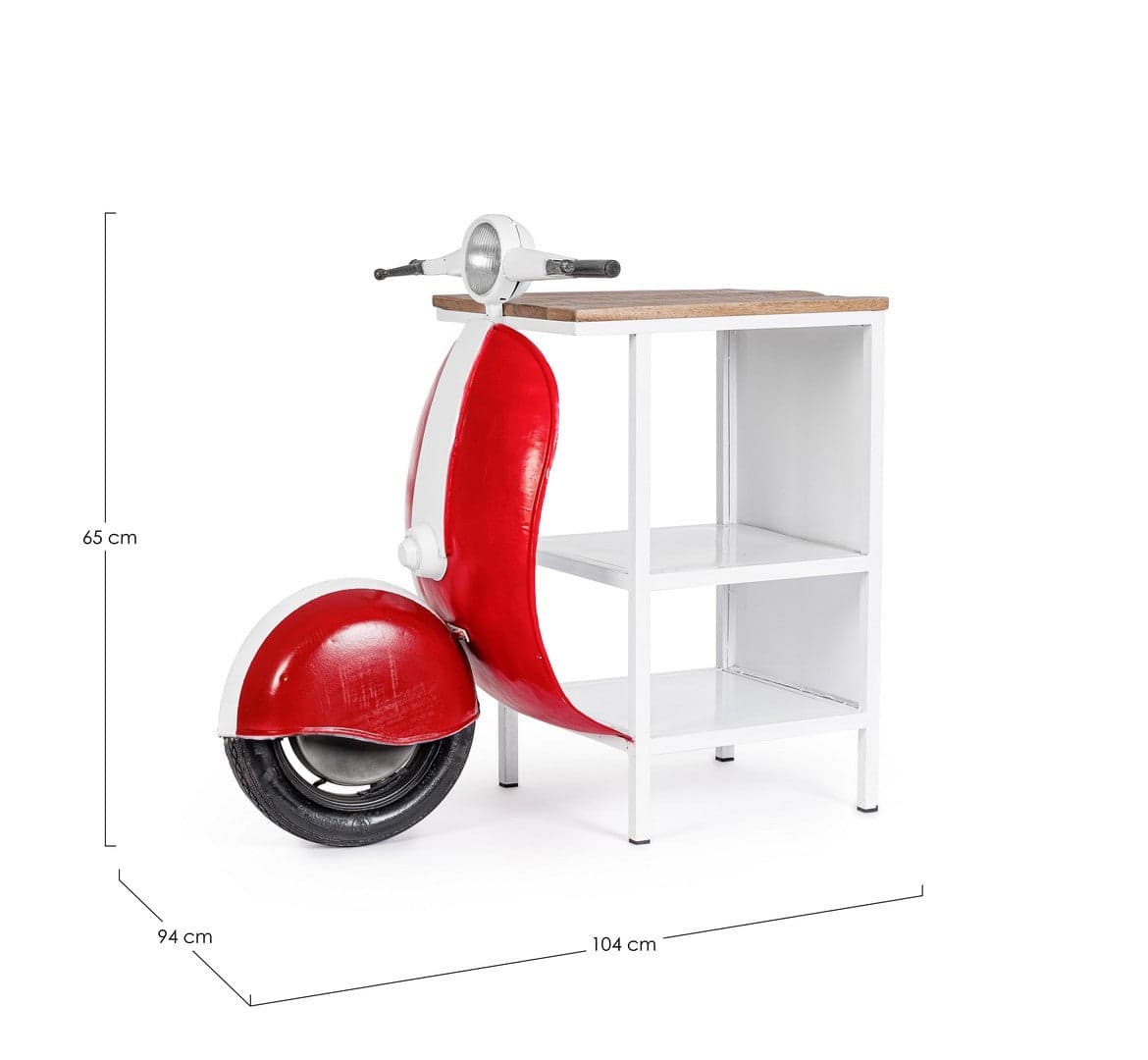 Consolle da Bar "Vespa" con struttura in acciaio, piano in legno, da 104 x 94 x 65 cm in Tavoli da bar Decor Space - Altamura, commercioVirtuoso.it