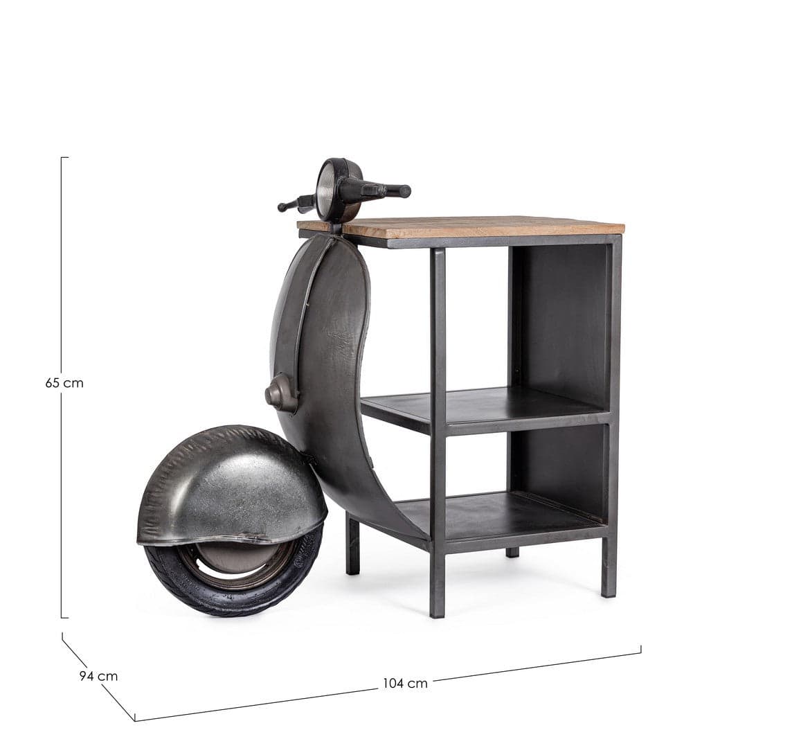 Consolle da Bar "Vespa" con struttura in acciaio, piano in legno, da 104 x 94 x 65 cm in Tavoli da bar Decor Space - Altamura, commercioVirtuoso.it