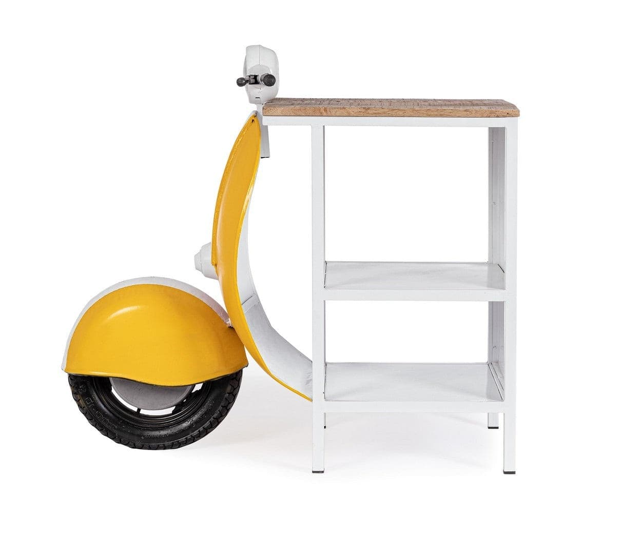 Consolle da Bar "Vespa" con struttura in acciaio, piano in legno, da 104 x 94 x 65 cm - 24