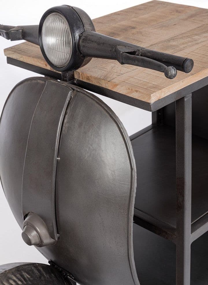Consolle da Bar "Vespa" con struttura in acciaio, piano in legno, da 104 x 94 x 65 cm in Tavoli da bar Decor Space - Altamura, commercioVirtuoso.it