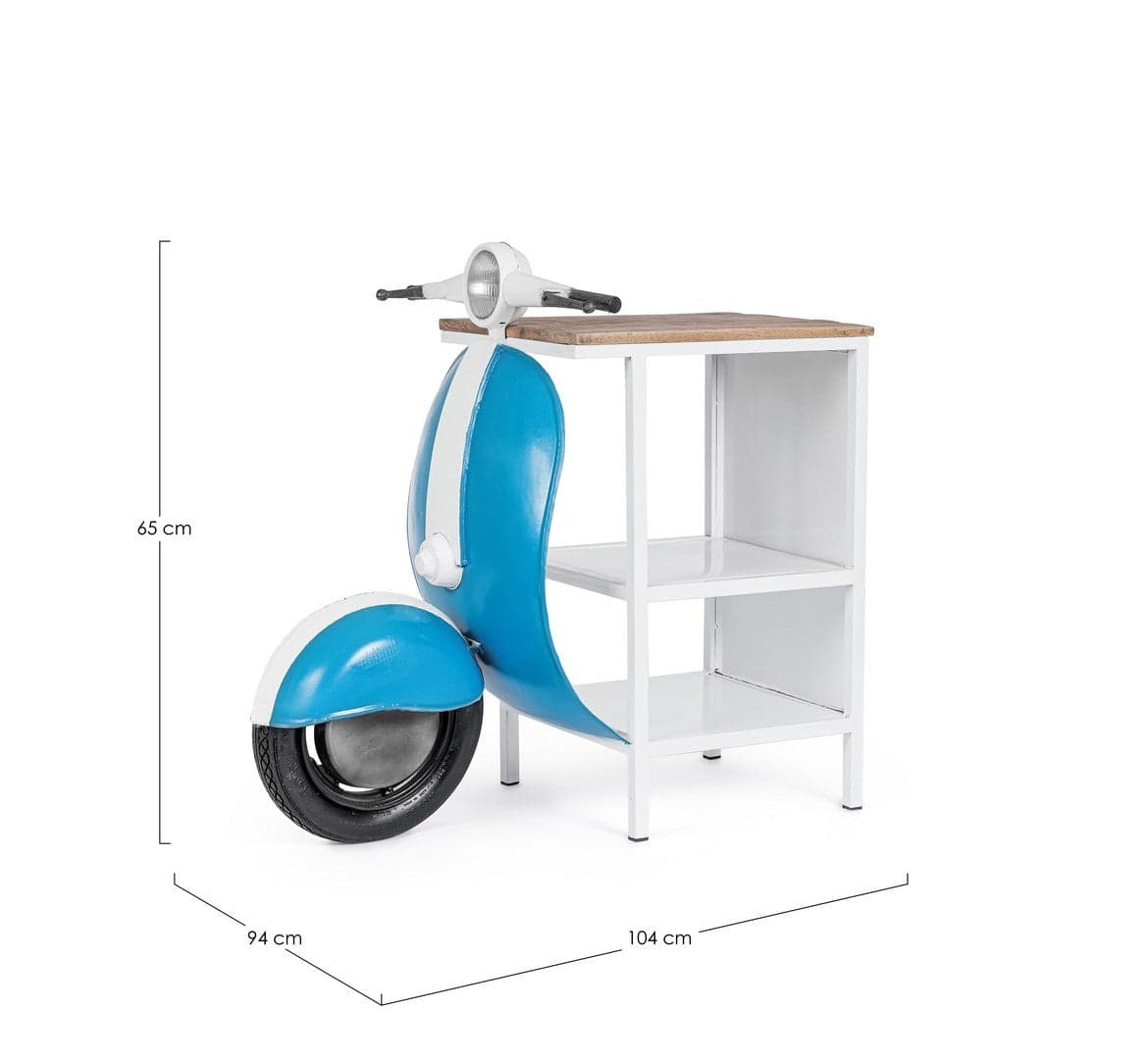 Consolle da Bar "Vespa" con struttura in acciaio, piano in legno, da 104 x 94 x 65 cm in Tavoli da bar Decor Space - Altamura, commercioVirtuoso.it