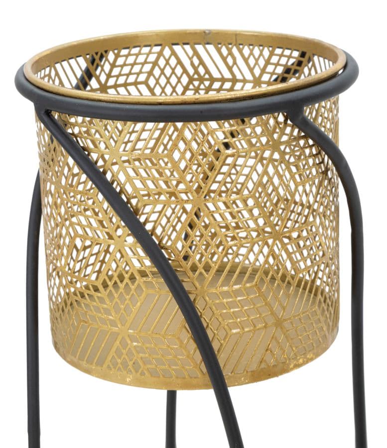 Coppia porta vasi "Curvy" con supporto in metallo per interni set da 2 in Portavasi Decor Space - Altamura, commercioVirtuoso.it