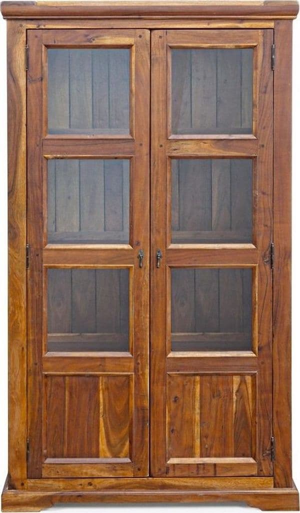 Vetrina "Chateaux Big" in legno di acacia indiano massiccio, 100 x 40 x 180 cm in Vetrinette Decor Space - Altamura, commercioVirtuoso.it