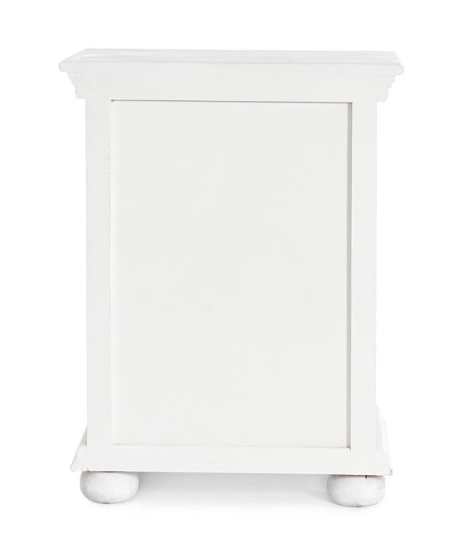 Comodino "Alinta" per camera, Struttura In Legno Di Mango Con Ante Intarsiate A Mano, Schienale In Mdf in Comodini Decor Space - Altamura, commercioVirtuoso.it