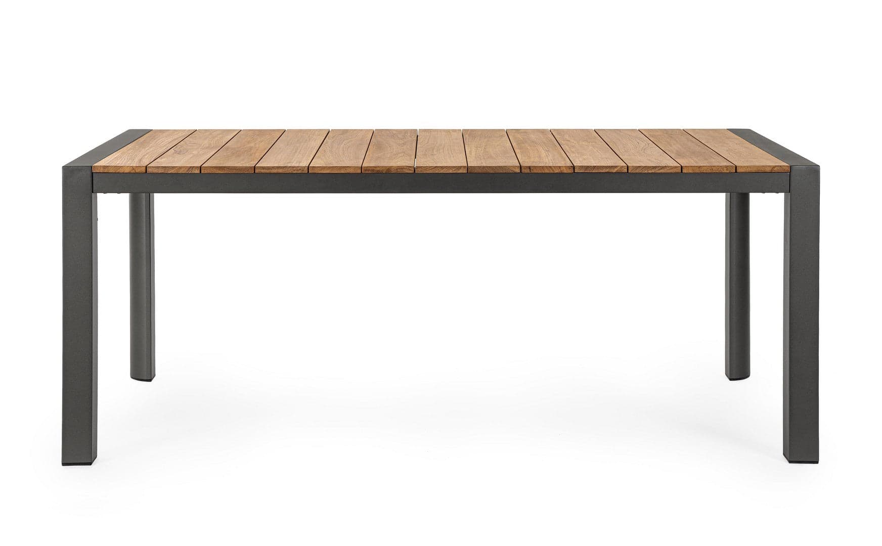 Tavolo "Cameron" con struttura in alluminio, piano in teak in Tavoli standard Decor Space - Altamura, commercioVirtuoso.it