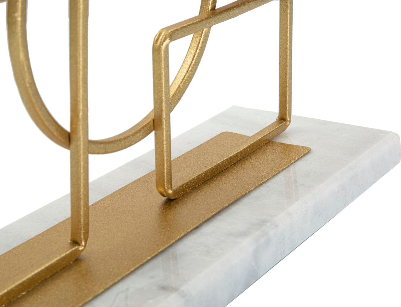 Porta candela figure geometriche struttura in metallo color oro e marmo per interni in Candelieri Decor Space - Altamura, commercioVirtuoso.it
