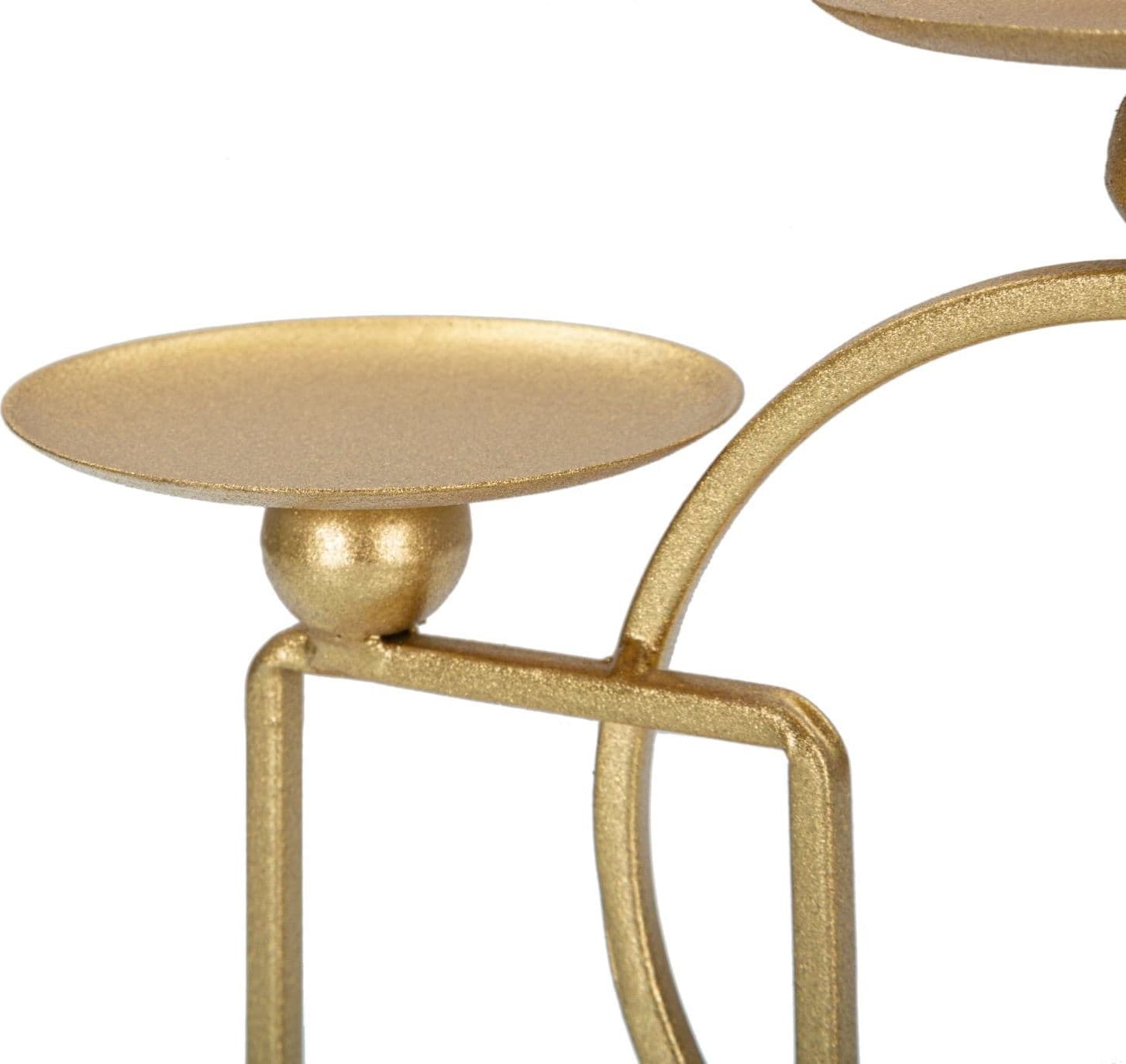 Porta candela figure geometriche struttura in metallo color oro e marmo per interni in Candelieri Decor Space - Altamura, commercioVirtuoso.it