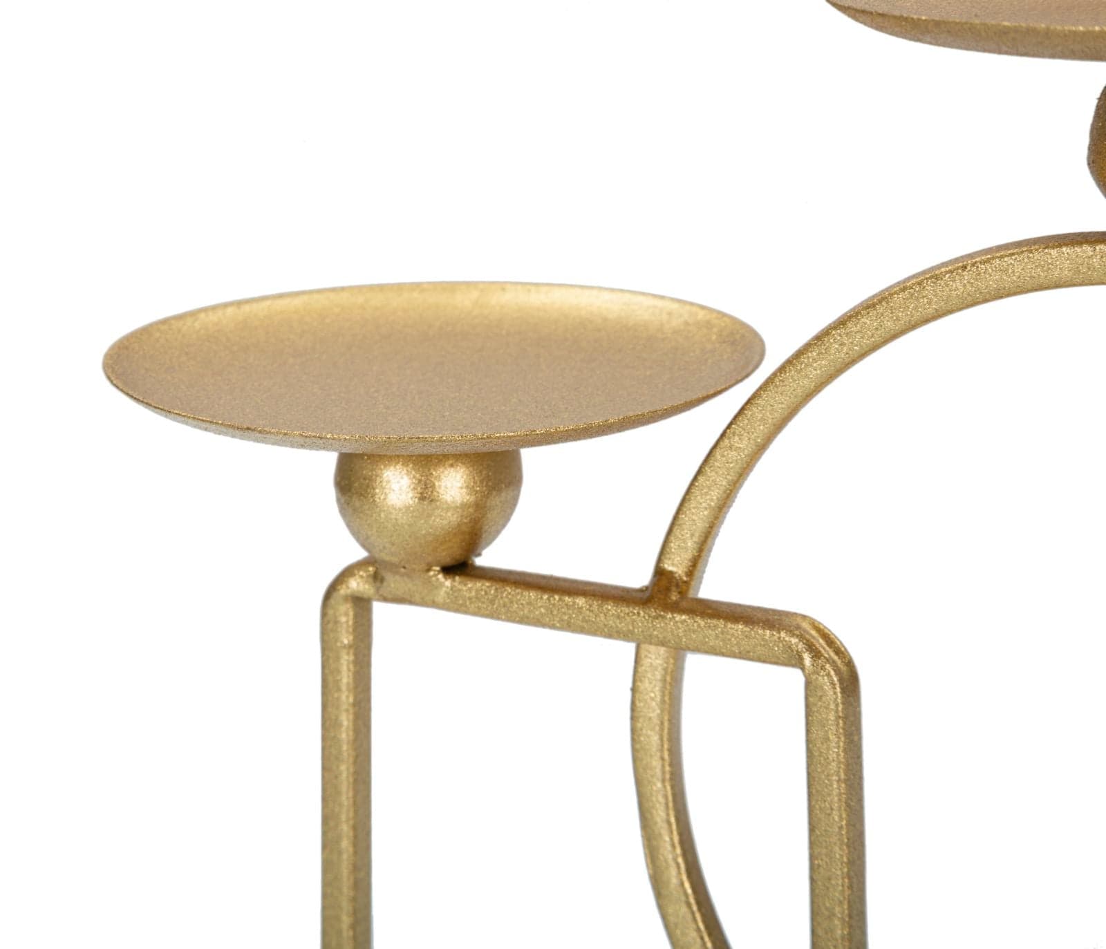 Porta candela figure geometriche struttura in metallo color oro e marmo per interni in Candelieri Decor Space - Altamura, commercioVirtuoso.it