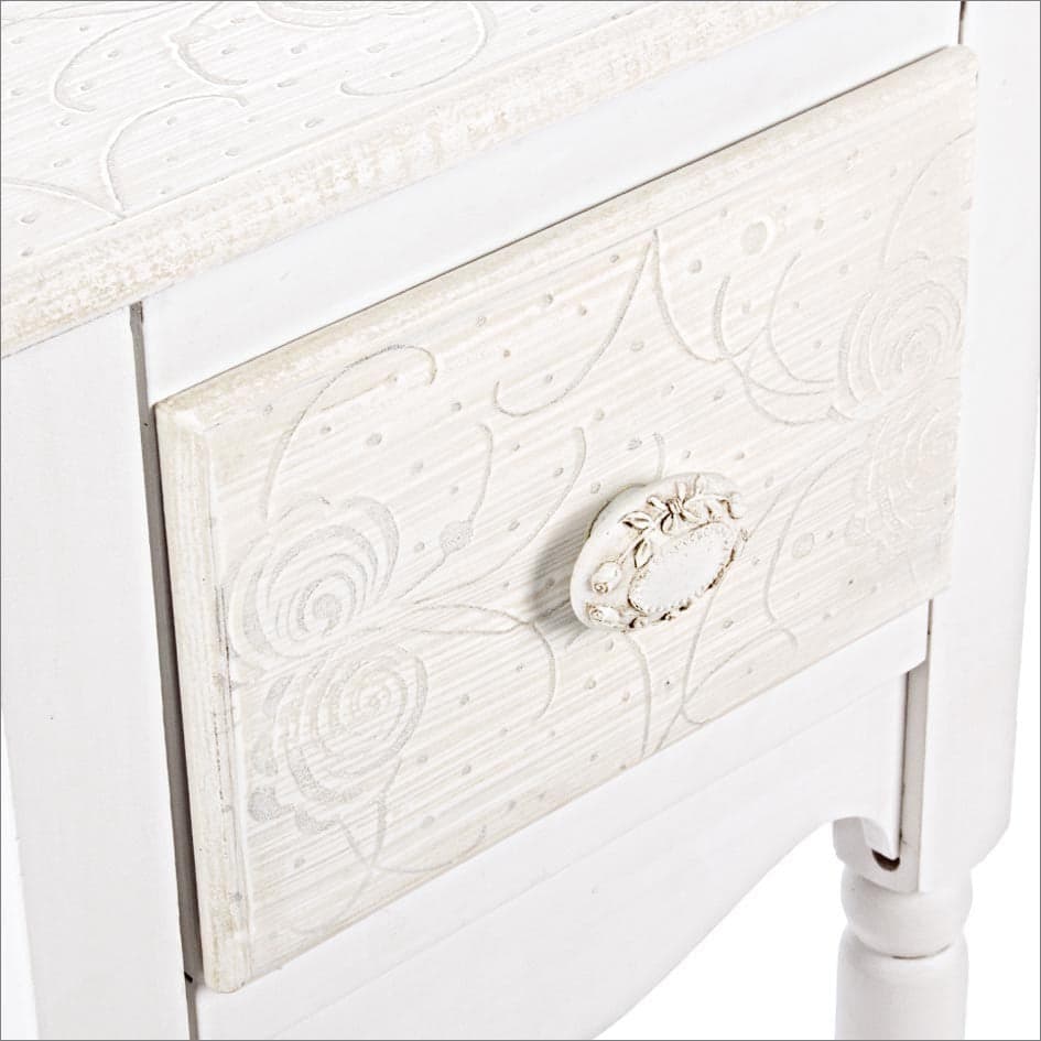 Comodino "Clorine" per camera, Con Motivi Floreali, struttura in MDF in Comodini Decor Space - Altamura, commercioVirtuoso.it
