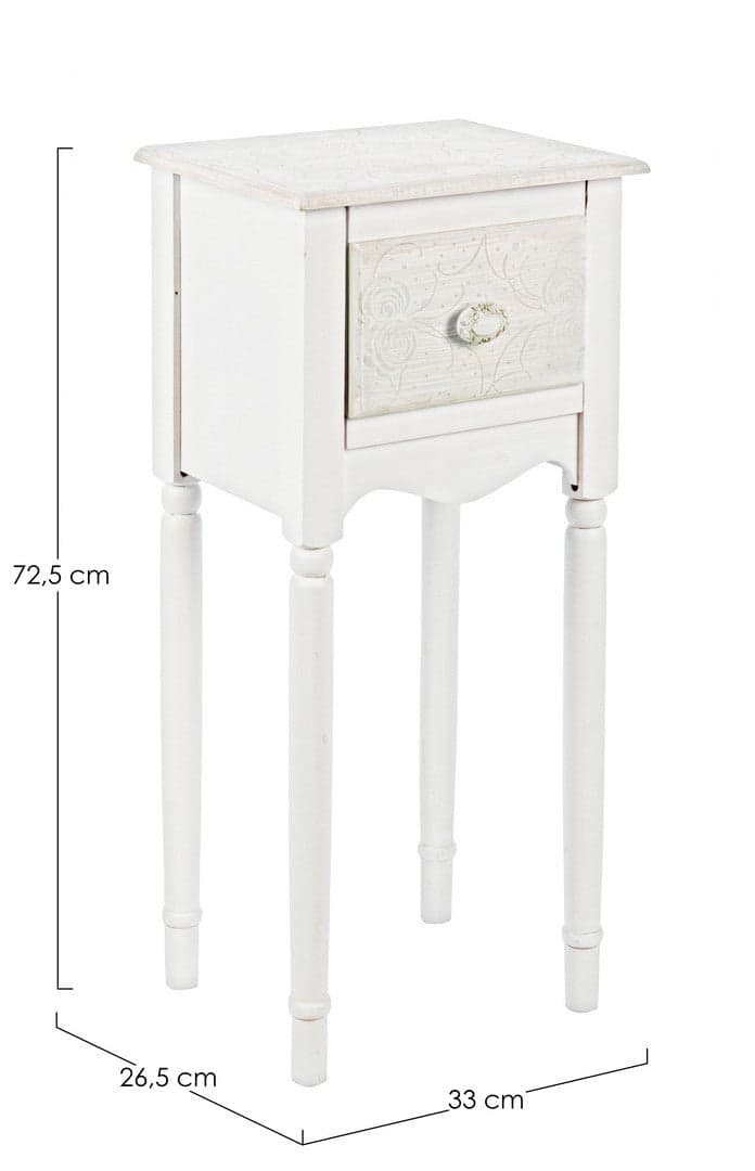 Comodino "Clorine" per camera, Con Motivi Floreali, struttura in MDF in Comodini Decor Space - Altamura, commercioVirtuoso.it