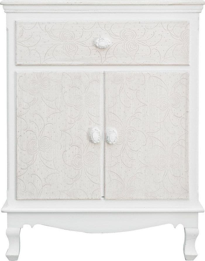 Comodino "Clorine" per camera, Con Motivi Floreali, struttura in MDF in Comodini Decor Space - Altamura, commercioVirtuoso.it