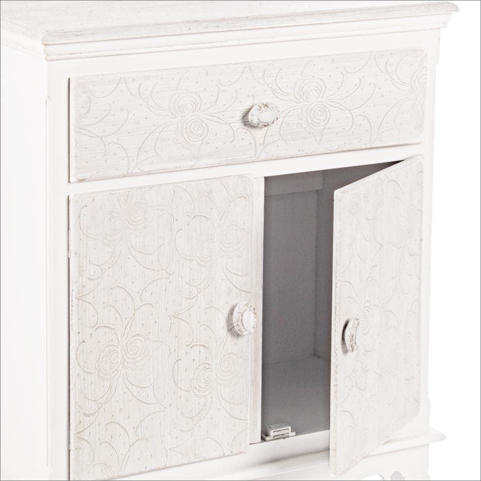 Comodino "Clorine" per camera, Con Motivi Floreali, struttura in MDF in Comodini Decor Space - Altamura, commercioVirtuoso.it