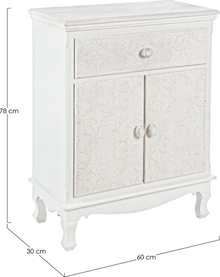 Comodino "Clorine" per camera, Con Motivi Floreali, struttura in MDF in Comodini Decor Space - Altamura, commercioVirtuoso.it