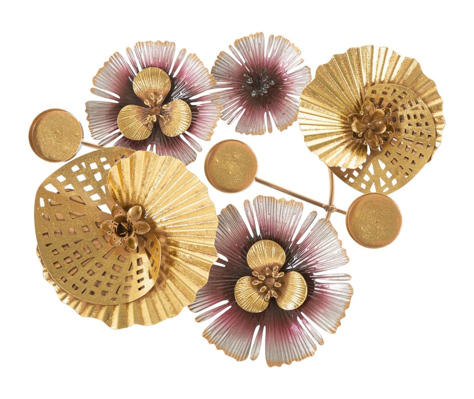 Porta candela decorativo fiori con struttura in metallo per interni in Candelieri Decor Space - Altamura, commercioVirtuoso.it