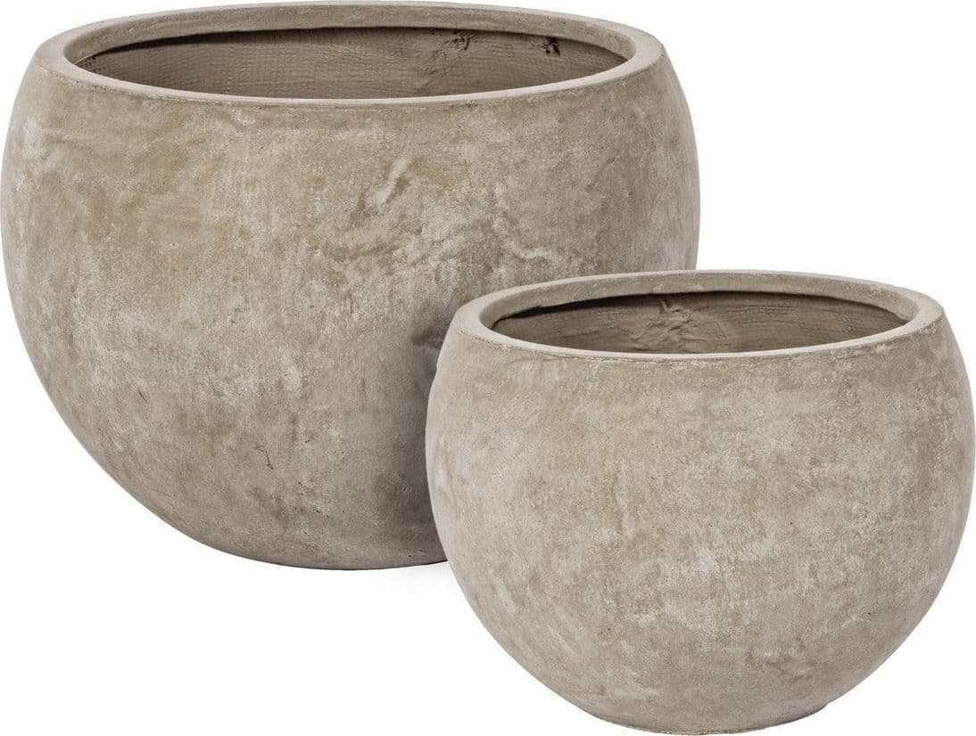 Set di 2 Vasi "Cement" in fibra di vetro e argilla colorata, stile moderno in Vasi tradizionali Decor Space - Altamura, commercioVirtuoso.it