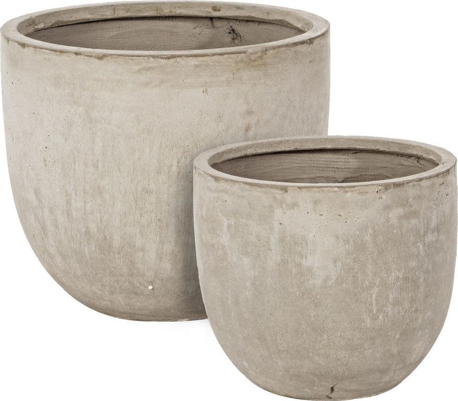 Set di 2 Vasi "Cement" in fibra di vetro e argilla colorata, stile moderno in Vasi tradizionali Decor Space - Altamura, commercioVirtuoso.it