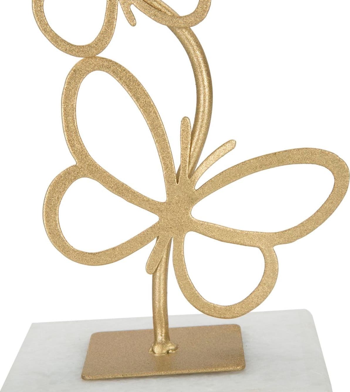 Porta candela base in marmo struttura in metallo color oro con farfalle per interni in Portacandele a colonna Decor Space - Altamura, commercioVirtuoso.it