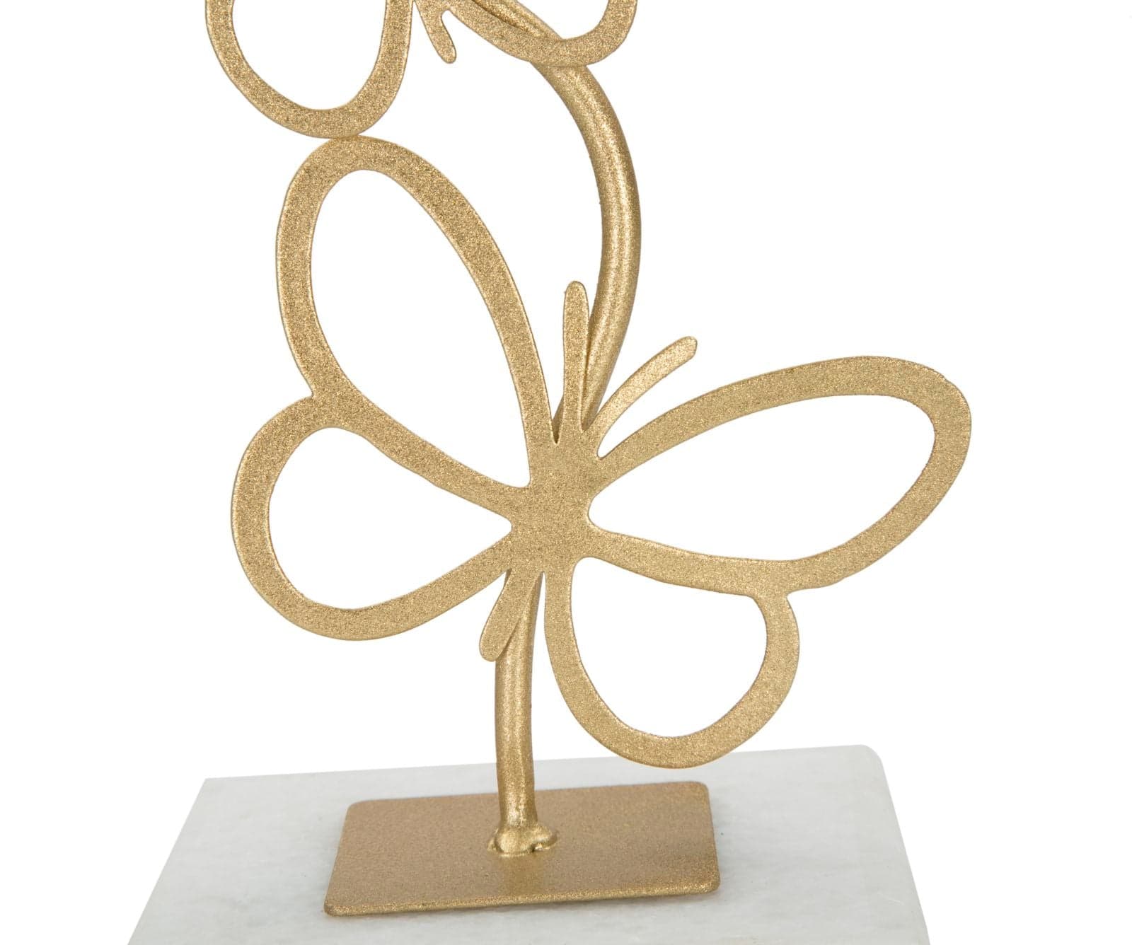 Porta candela base in marmo struttura in metallo color oro con farfalle per interni in Portacandele a colonna Decor Space - Altamura, commercioVirtuoso.it