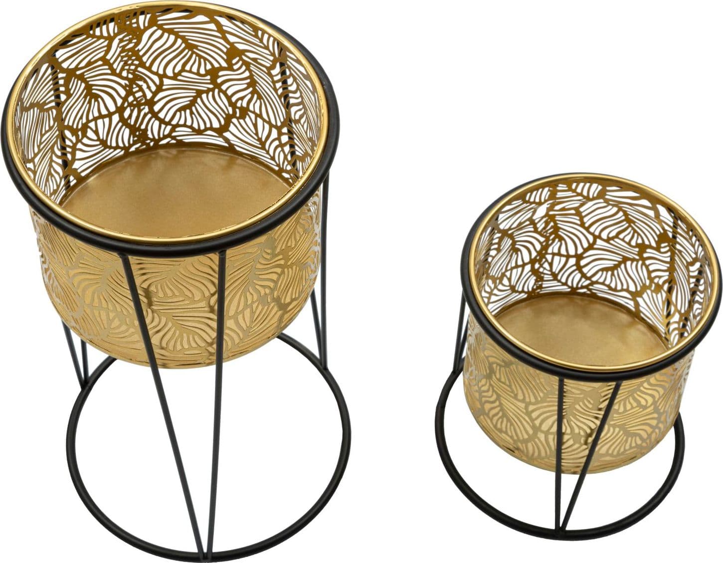 Porta vasi coppia struttura in metallo con supporto per interni set da 2 in Portavasi Decor Space - Altamura, commercioVirtuoso.it