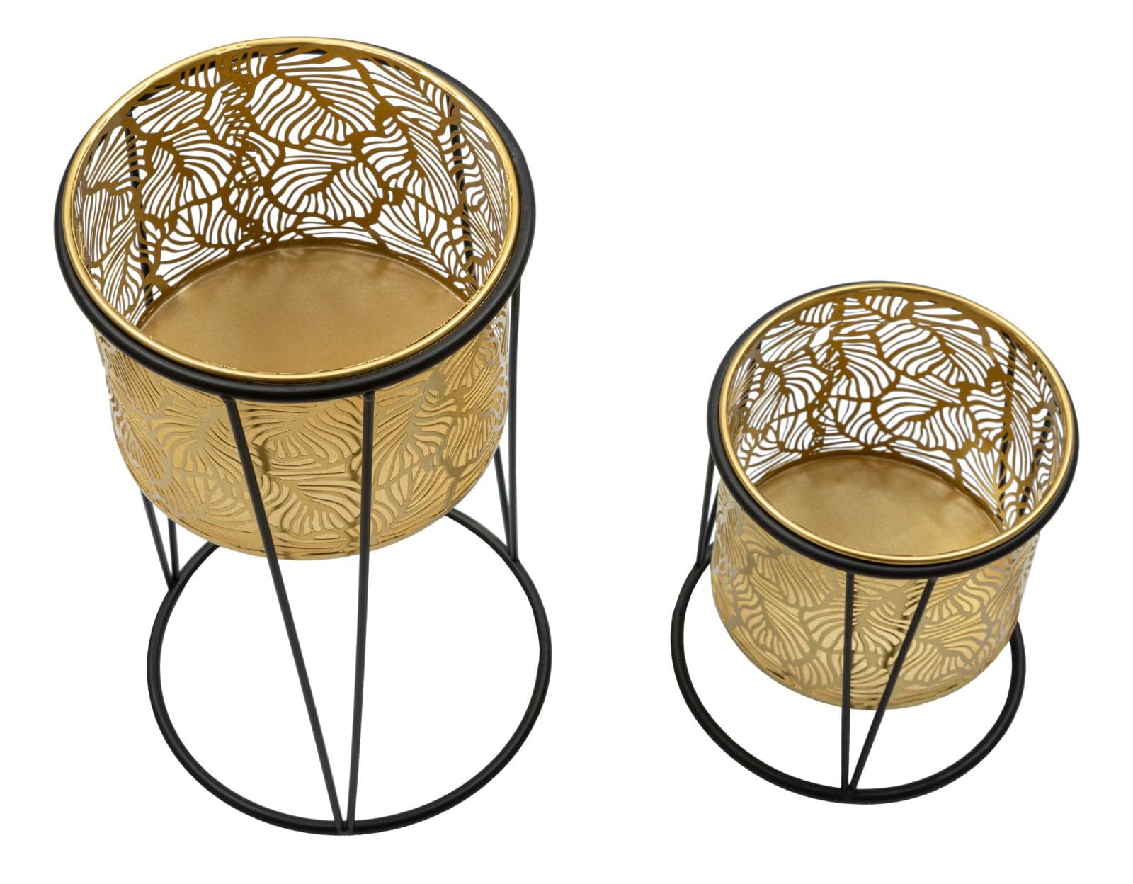 Porta vasi coppia struttura in metallo con supporto per interni set da 2 in Portavasi Decor Space - Altamura, commercioVirtuoso.it