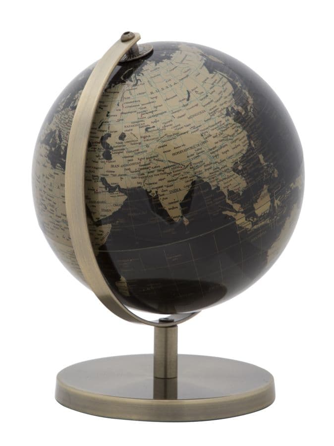 Mappamondo girevole con base in metallo per decorazione interni in Mappamondi Decor Space - Altamura, commercioVirtuoso.it