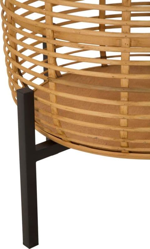 Coppia porta vasi in rattan con supporto in metallo per interni set da 2 in Portavasi Decor Space - Altamura, commercioVirtuoso.it