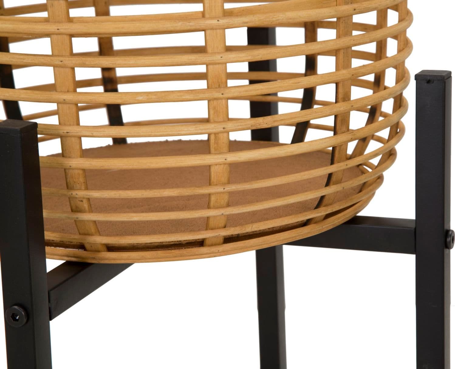 Coppia porta vasi in rattan con supporto in metallo per interni set da 2 in Portavasi Decor Space - Altamura, commercioVirtuoso.it