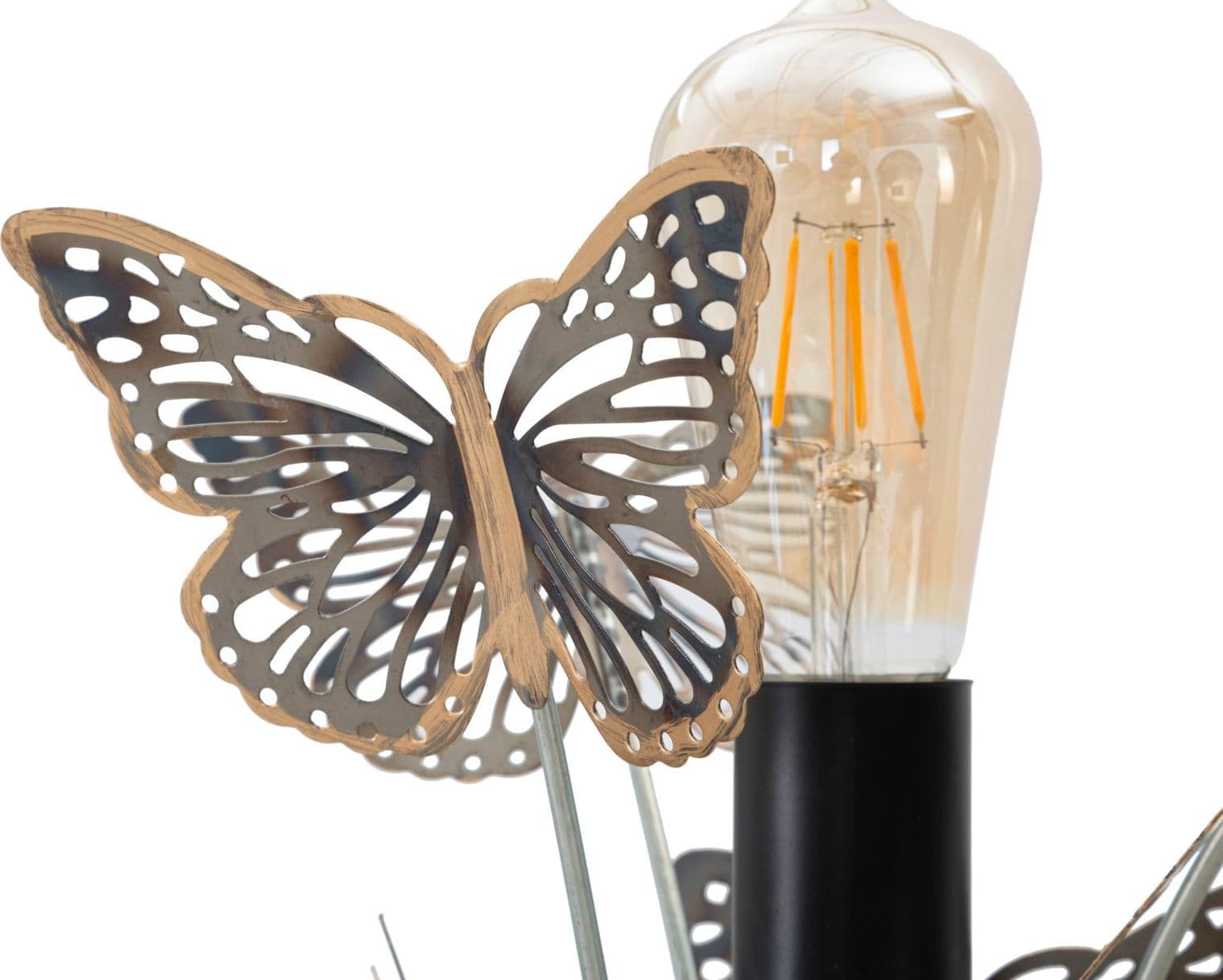 Lampada da tavolo in metallo con decorazioni farfalle per interni in Lampade da tavolo e abat-jour Decor Space - Altamura, commercioVirtuoso.it