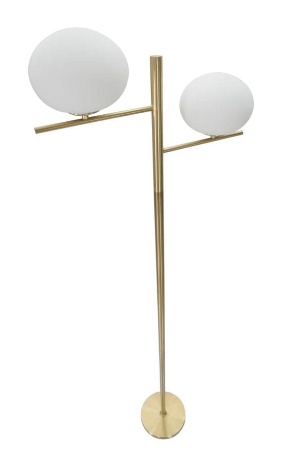 Lampada da terra "Glamy" ovale struttura in metallo color oro e vetro per interni in Lampade da terra Decor Space - Altamura, commercioVirtuoso.it