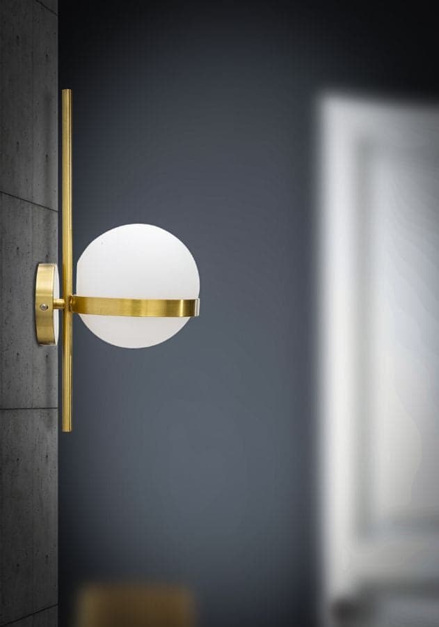 Lampada da muro "Glamy" struttura circolare in metallo color oro per interni - 7