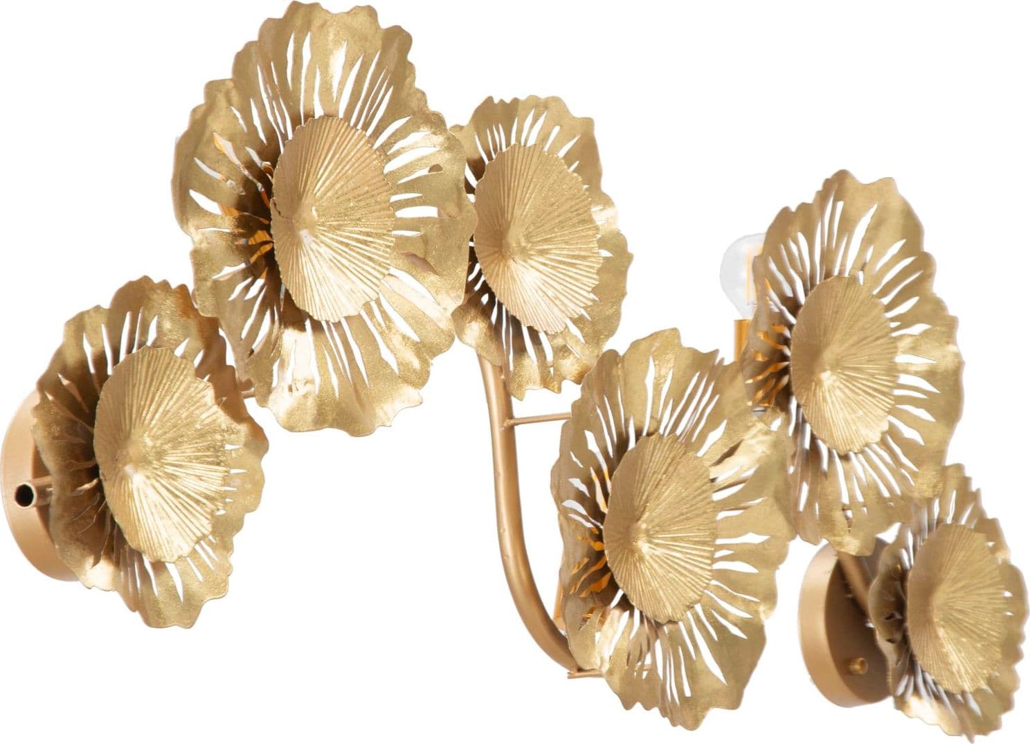 Lampada da muro struttura in metallo color oro con 3 luci per interni in Applique Decor Space - Altamura, commercioVirtuoso.it
