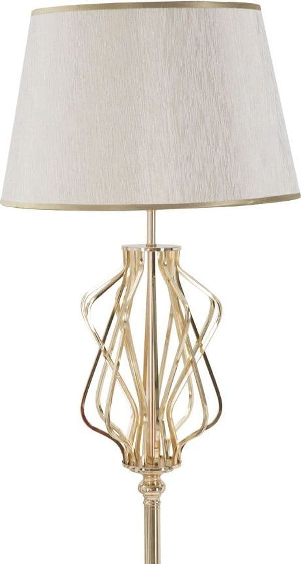 Lampada struttura in metallo e poliestere colore crema e oro per interni in Lampade da terra Decor Space - Altamura, commercioVirtuoso.it
