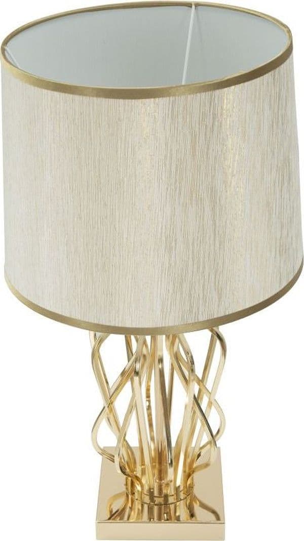 Lampada struttura in metallo e poliestere colore crema e oro per interni in Lampade da terra Decor Space - Altamura, commercioVirtuoso.it