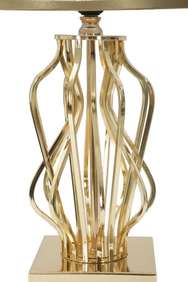 Lampada struttura in metallo e poliestere colore crema e oro per interni in Lampade da terra Decor Space - Altamura, commercioVirtuoso.it