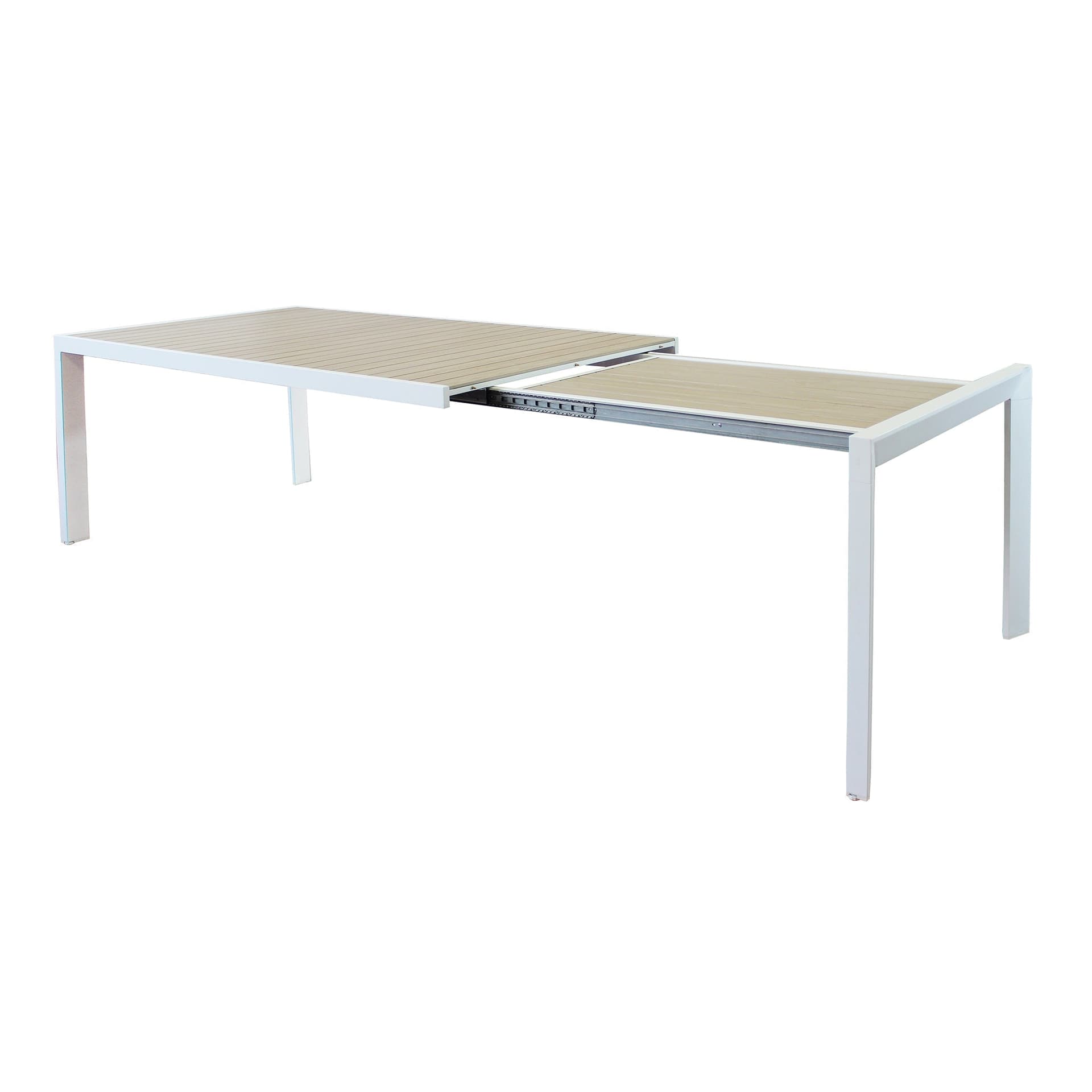 Tavolo in alluminio piano effetto legno "Bahia" allungabile per esterno e giardino 190/250 cm in Tavoli standard Decor Space - Altamura, commercioVirtuoso.it