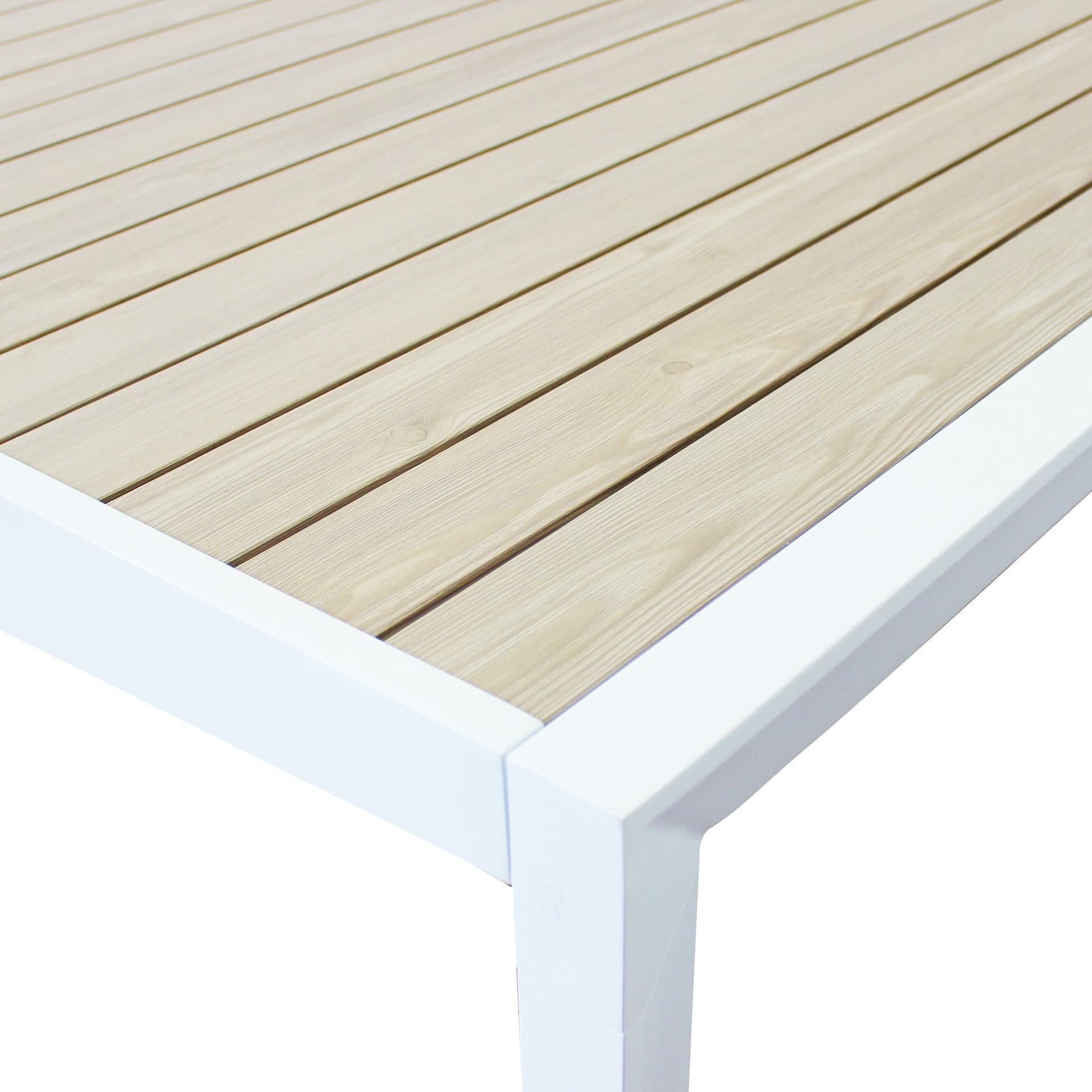 Tavolo in alluminio piano effetto legno "Bahia" allungabile per esterno e giardino 190/250 cm in Tavoli standard Decor Space - Altamura, commercioVirtuoso.it