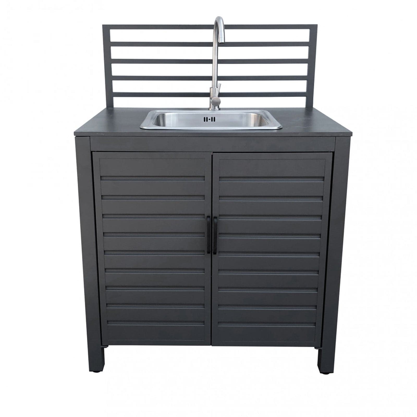 Modulo lavello cucina da esterno "Trinidad" struttura in alluminio con ante 90 cm in Vasca singola Decor Space - Altamura, commercioVirtuoso.it