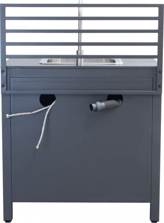 Modulo lavello cucina da esterno "Trinidad" struttura in alluminio con ante 90 cm in Vasca singola Decor Space - Altamura, commercioVirtuoso.it