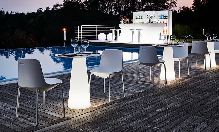 Sedia "Planet" struttura in polietilene e gambe in alluminio per esterno in Sedie per tavolo da giardino Decor Space - Altamura, commercioVirtuoso.it