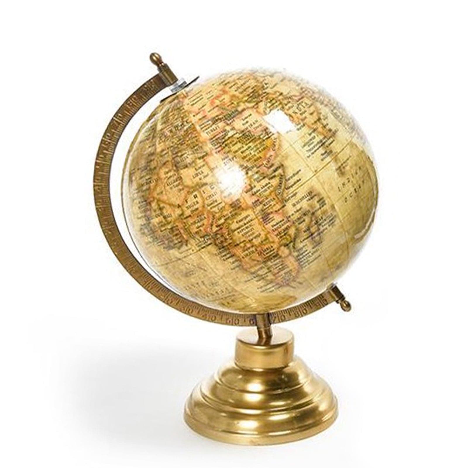 Mappamondo con base in ottone per decorazione interno in Mappamondi Decor Space - Altamura, commercioVirtuoso.it