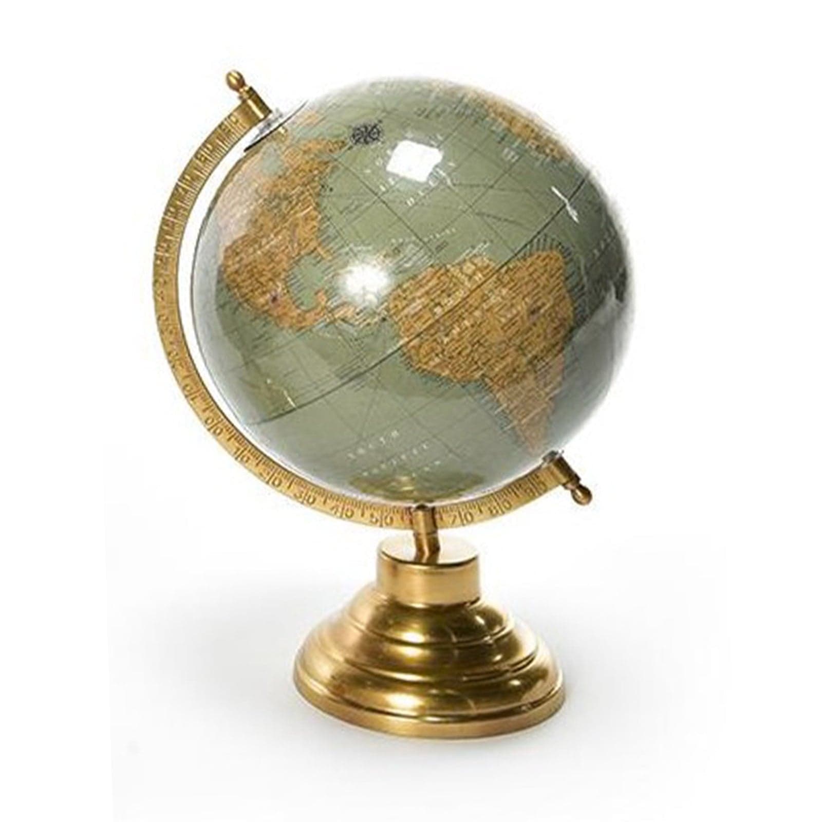 Mappamondo con base in ottone per decorazione interno in Mappamondi Decor Space - Altamura, commercioVirtuoso.it