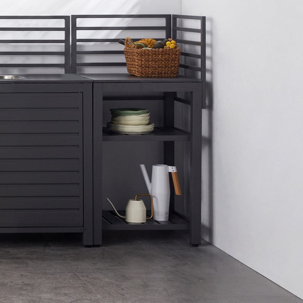 Modulo angolo cucina da esterno "Trinidad" struttura in alluminio antracite 62 cm in Mobili a muro Decor Space - Altamura, commercioVirtuoso.it