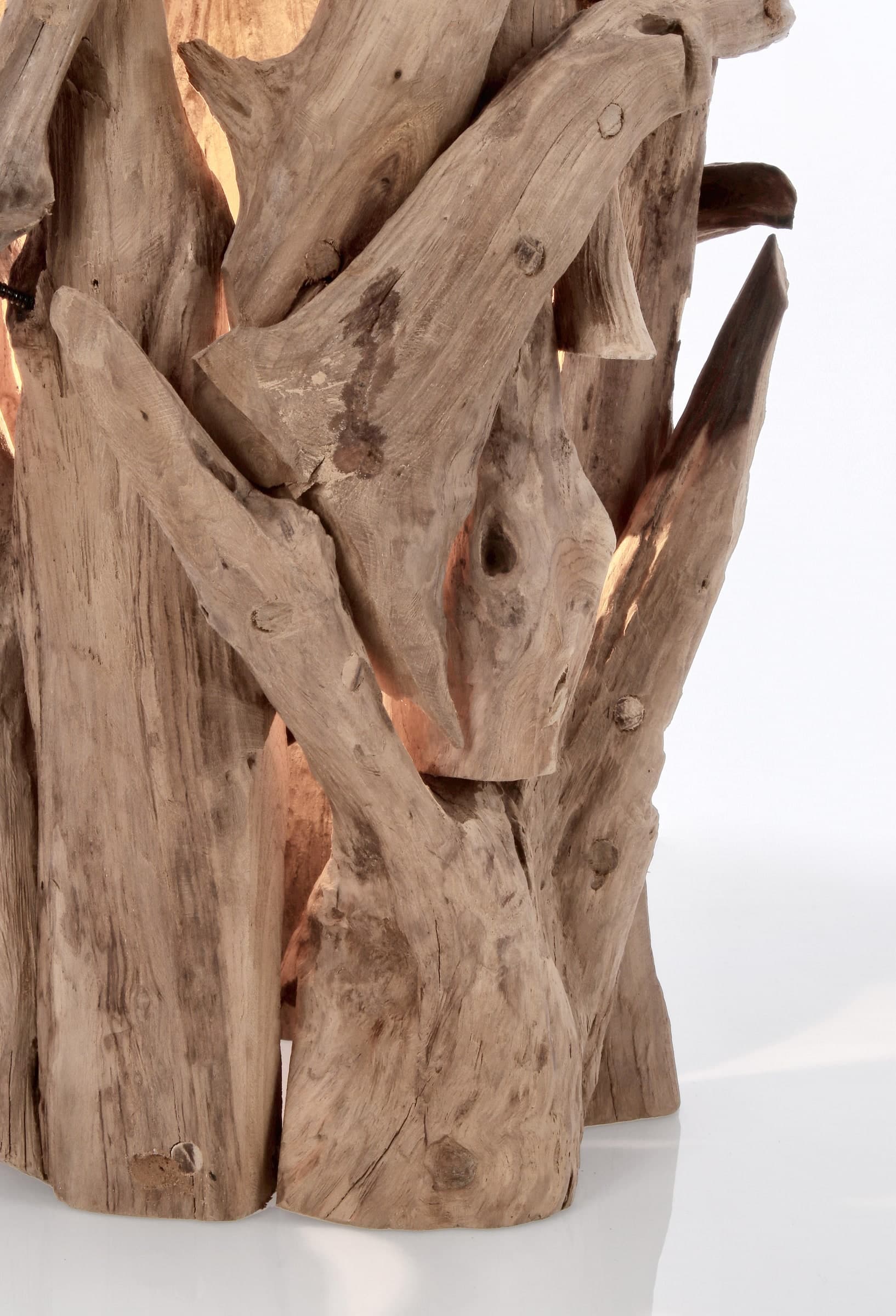 Lampada da tavolo "Ace" in legno di teak riciclato h 60 cm - 3