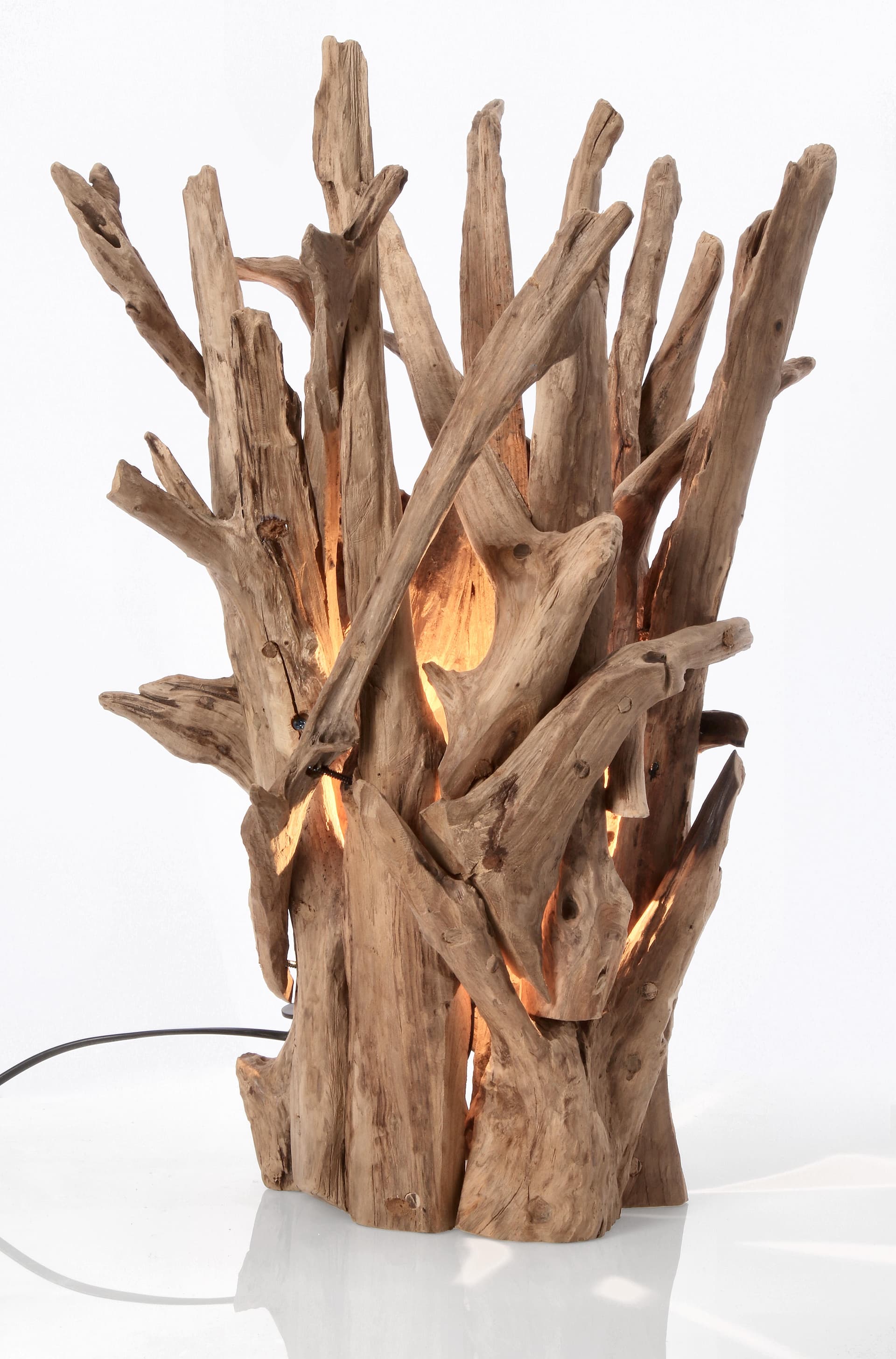 Lampada da tavolo "Ace" in legno di teak riciclato h 60 cm in Lampade da tavolo e abat-jour Decor Space - Altamura, commercioVirtuoso.it